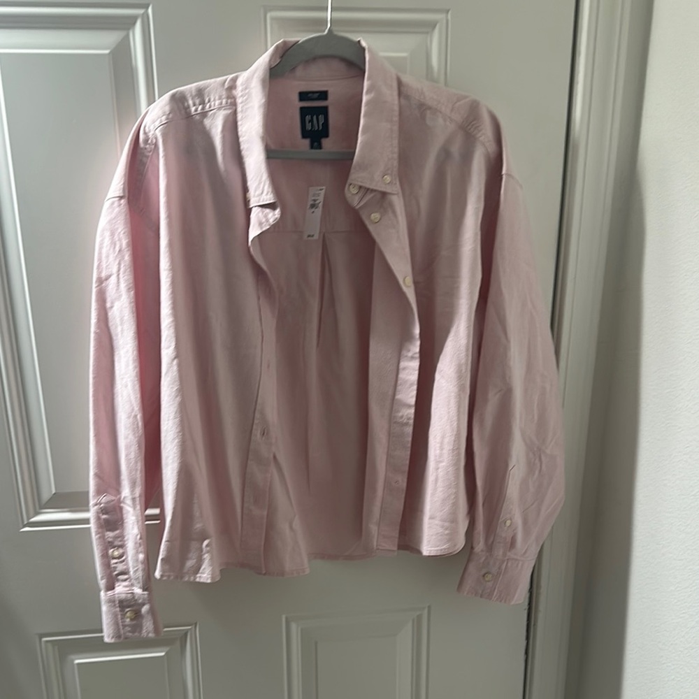 GAP Pink Oversized Long Sleeve Button Down